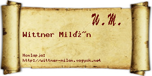 Wittner Milán névjegykártya