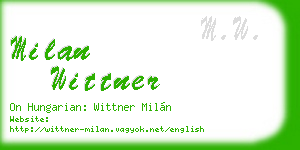 milan wittner business card